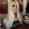 Topper silk top 8*8” base 20” length 150 density European virgin hair cuticle aligned T9 lightest blonde with root shadow. - Image 3