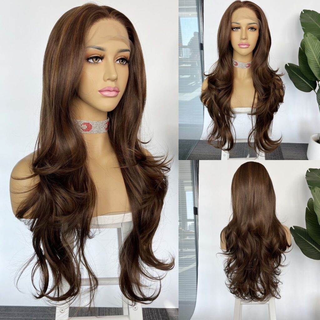 Wig synthetic heat resistant 13*4 lace front