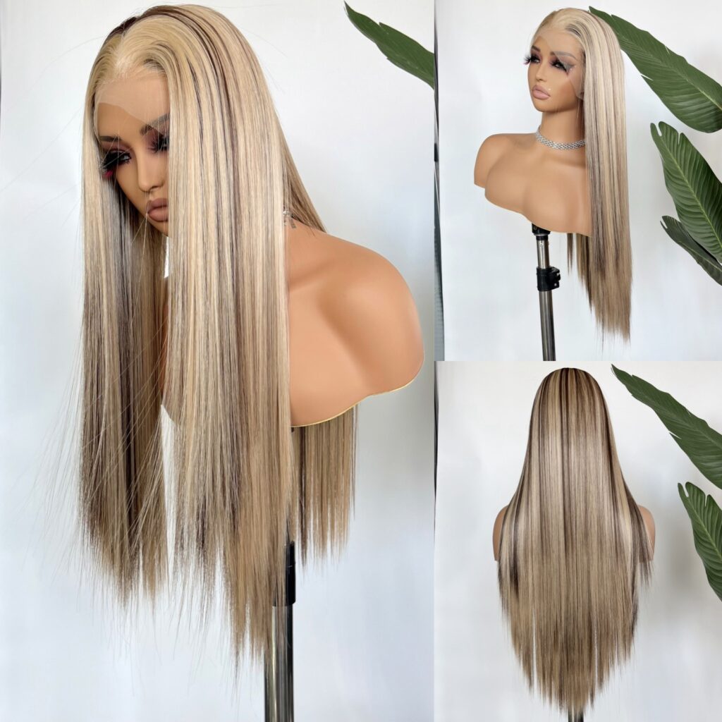 Premium synthetic wig heat resistant lace front 13*4