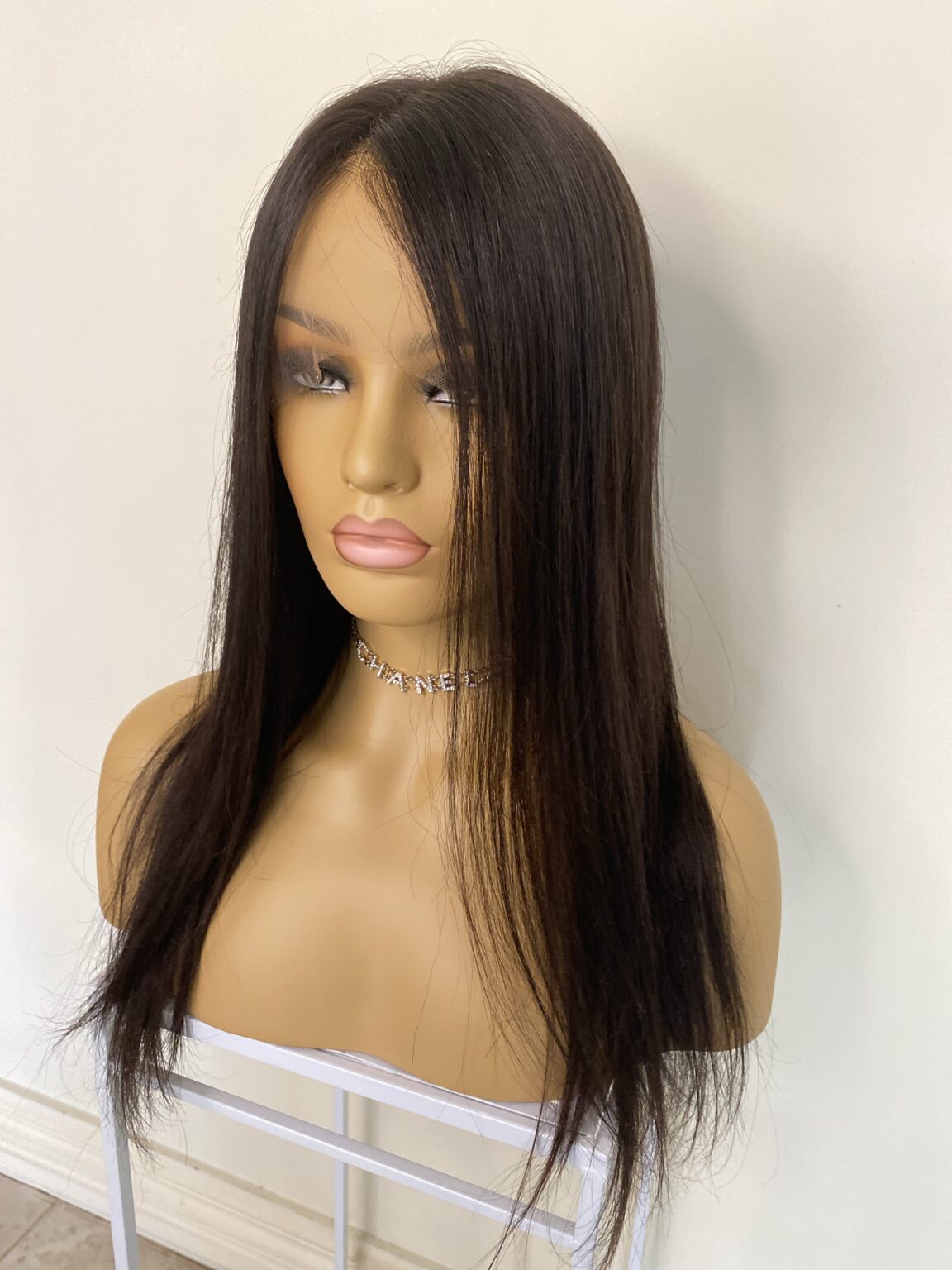 Vivienne 22” Swiss transparent lace front colour #2 darkest brown Russian virgin hair 130 density S cap - Image 4