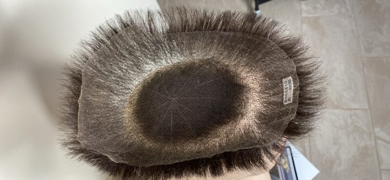 Toupee men’s 100% human hair 8x10 inch Swiss lace light weight easy application - Image 9