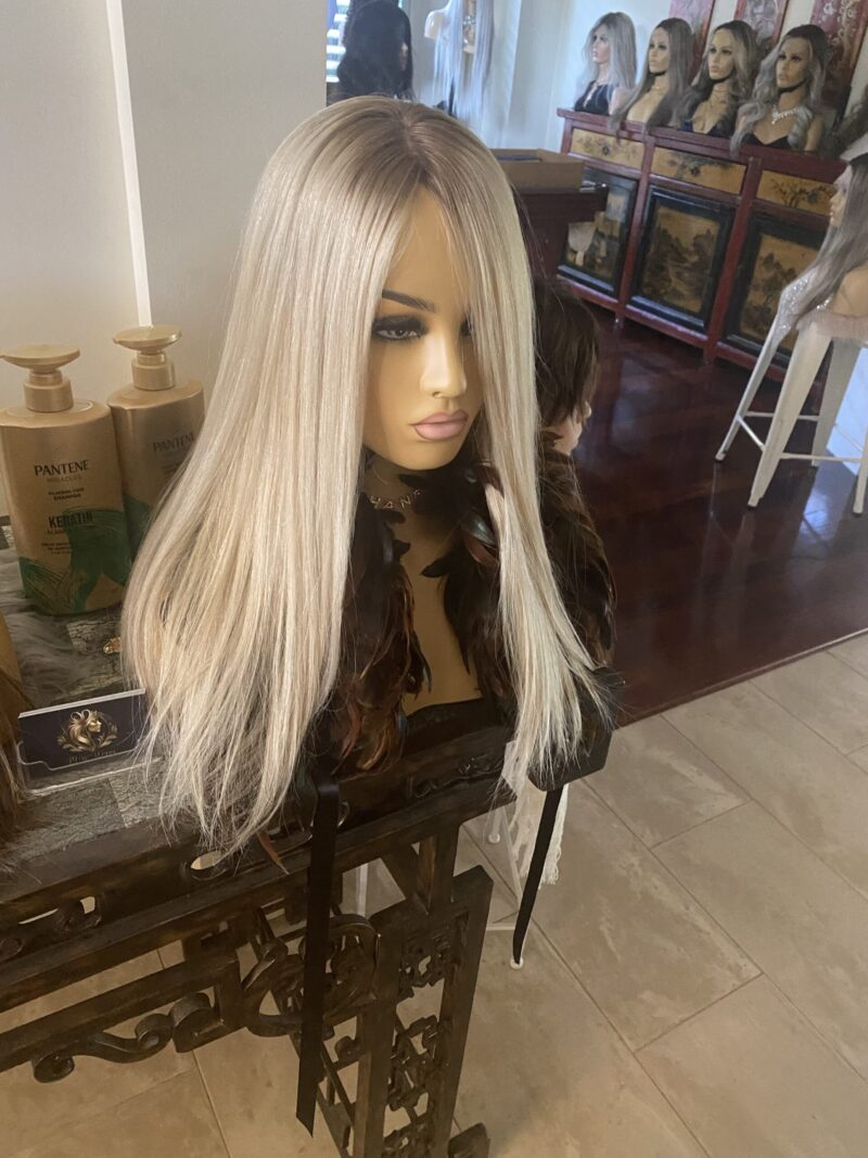 Silk topper 20” virgin hair 7*7 base t9 lightest blonde - Image 2