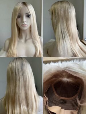 Tess 
lightest blonde Russian virgin hair wig s cap 13*6 lace front 150 density